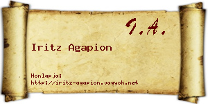 Iritz Agapion névjegykártya